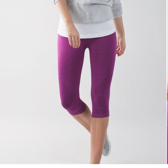 lululemon athletica Pants - Lululemon Athletica In The Flow Crop II
Heathered Regal Plum Purple Size 12